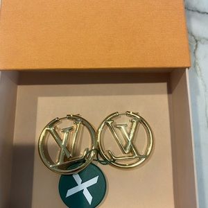 Louis Vuitton Louise Hoop earrings . Authentic and brand new .